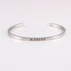 New Silver Stainless Steel Bangle Engraved Positive Inspirational Quote Hand Stamped Cuff Mantra Bracelets For Men Women
