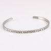 New Silver Stainless Steel Bangle Engraved Positive Inspirational Quote Hand Stamped Cuff Mantra Bracelets For Men Women