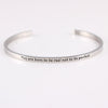 New Silver Stainless Steel Bangle Engraved Positive Inspirational Quote Hand Stamped Cuff Mantra Bracelets For Men Women