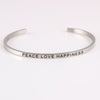 New Silver Stainless Steel Bangle Engraved Positive Inspirational Quote Hand Stamped Cuff Mantra Bracelets For Men Women